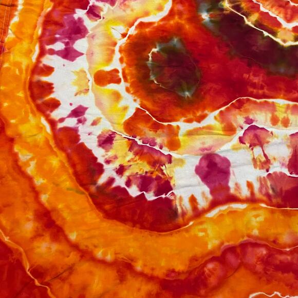 Ice Dyed T-shirt Dress - Tie Dye Hippie Boho - Red Fire Geode (Women's 3XLarge) - Picture 10 of 11